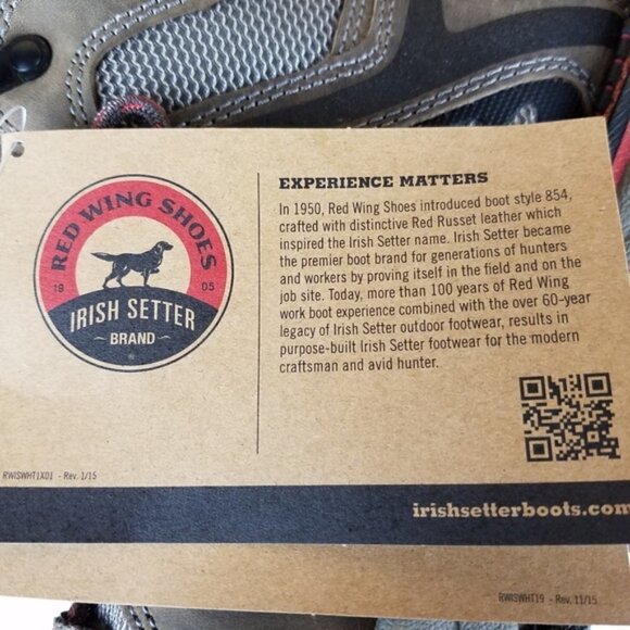 NEW Red Wing Irish Setter Shoes 83212 Crosby 4" Hiker Work Safety Boots Hiking - Picture 12 of 12